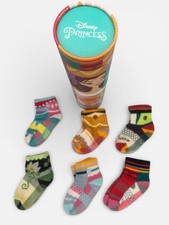 New Bombas Disney Princess Toddler Gripper Calf /Crew Socks 6 Pair US 5-8.5