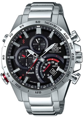 Unused CASIO EDIFICE TIME TRAVELER EQB-501XD-1AJF Black Silver Men Watch in Box