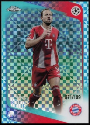 2025-26 Topps Chrome UEFA Club Competitions #182 Harry Kane Aqua X-Fractor #/199
