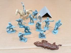 Marx Civil War Toy Soldiers-Dead Horse-Tent-12 Plastic Figures-2 Horses