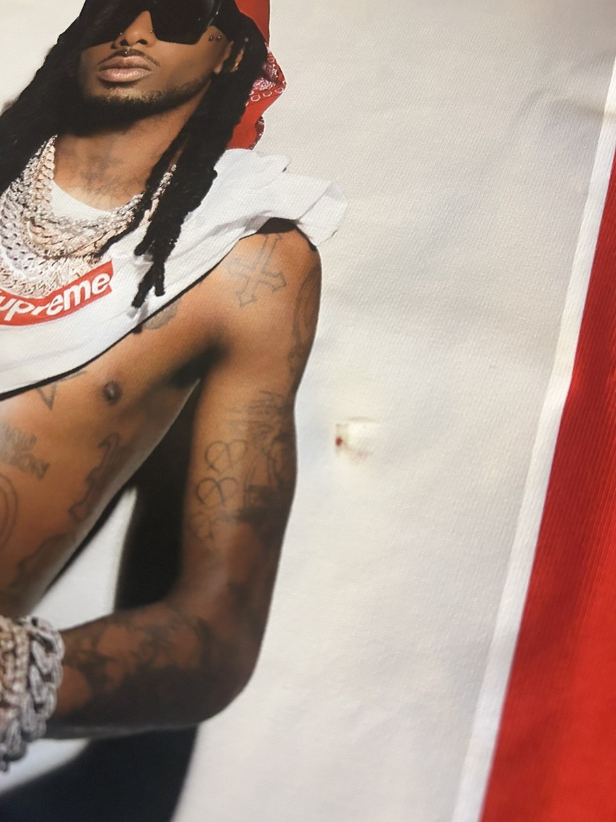 Supreme Playboi Carti Photo Tee Red Medium FW25 flawed | eBay