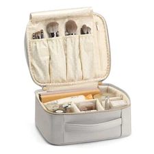 Travel Makeup Cosmetic Case Organizer Portable Storage Bag with Adjustable Divid