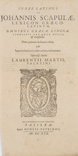 Titel, Lexicon Graeco-Latinum,  1630, Kupferstich Barock Unbekannt (17.Jhd)