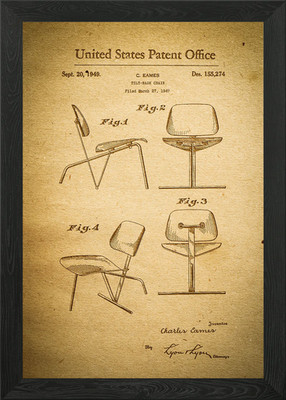 Eames Chair Framed Wall Art Poster Canvas Print Picture