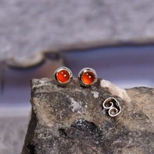 Karneol Ohrring, 925er Silber, Edelstein Ohrring (3554), Edelsteinschmuck