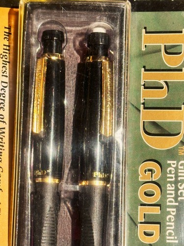 Sanford 18K Gold-Plated Gloss Black PhD Pen and Pencil Set -Original Packaging! - Picture 2 of 4