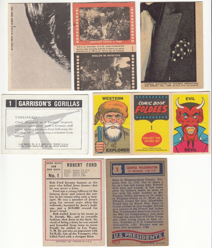 60s & 70s NonSports Card Sets FIRST CARDS! X 13! No dupes! Mixed