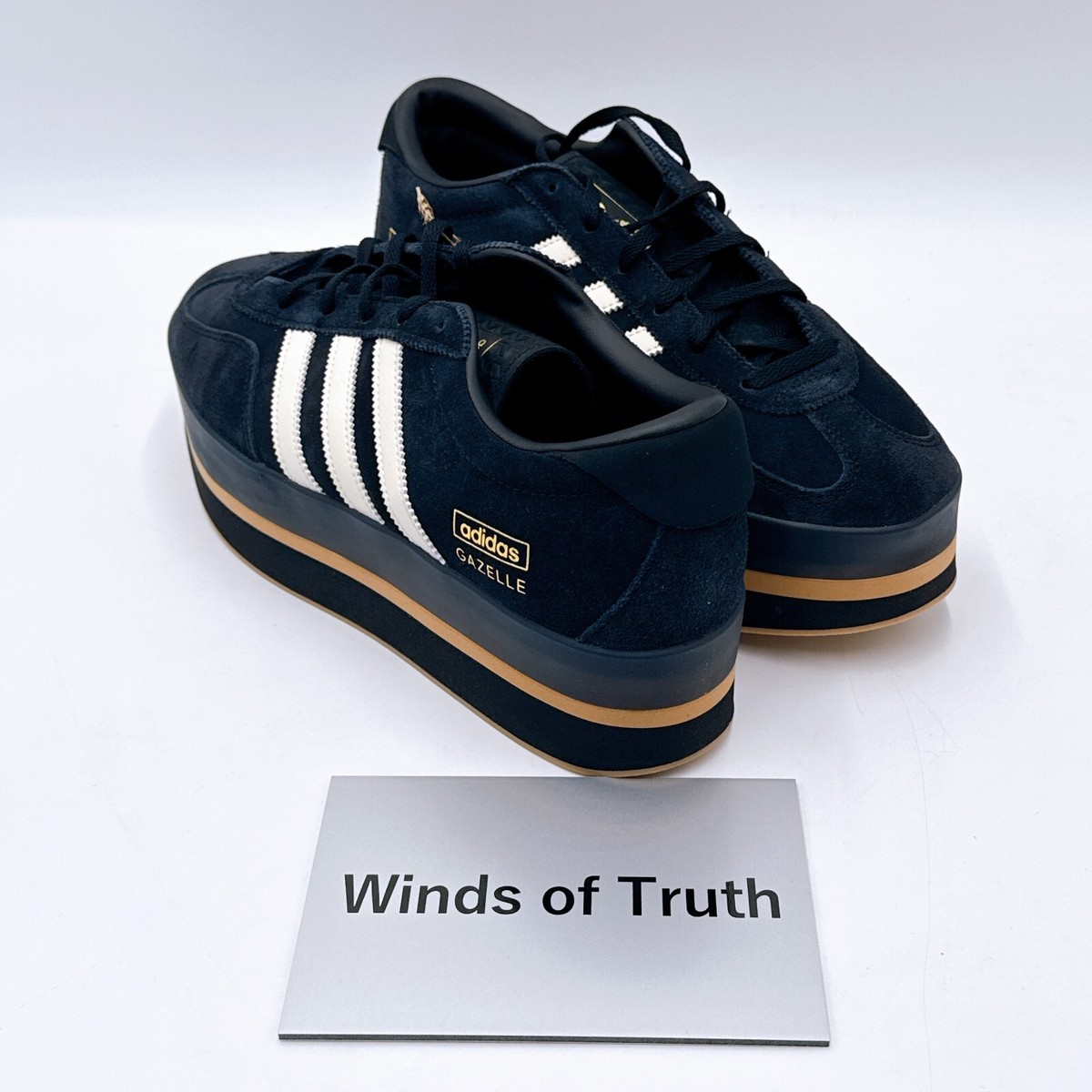 adidas Originals GAZELLE STACK JS0239 Core Black Cream White Gum
