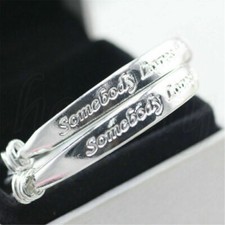 2pcs Somebody Loves Me Baby Newborn With Bell Bracelet Bangle Gift Adjustable
