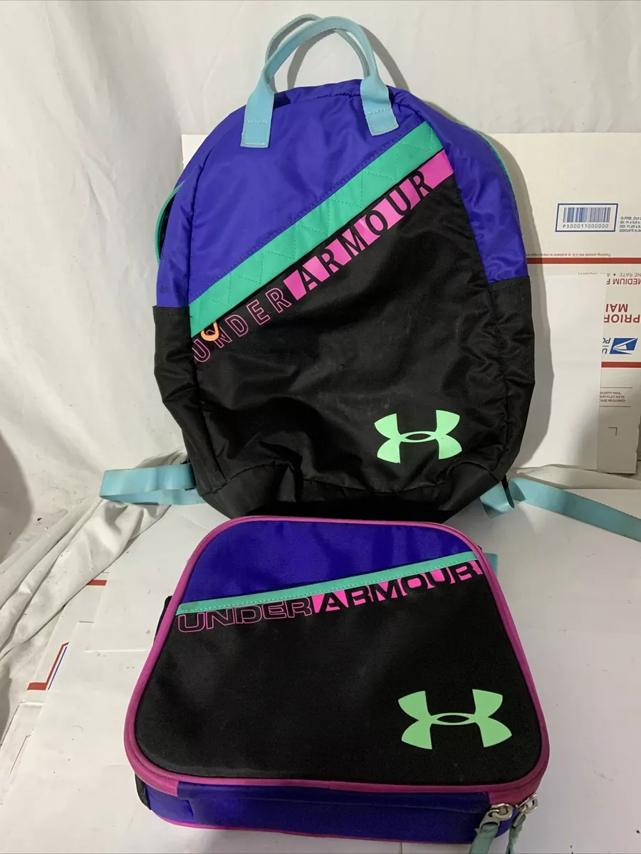 under armour backpack and lunch box Purple, Pink, Black, And Teal