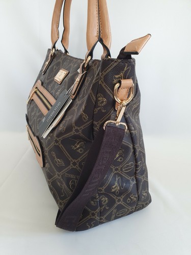 Giulia Pieralli Damen Tasche xL Umhängetasche Schultertasche Schwarz beige braun - Bild 26 von 42