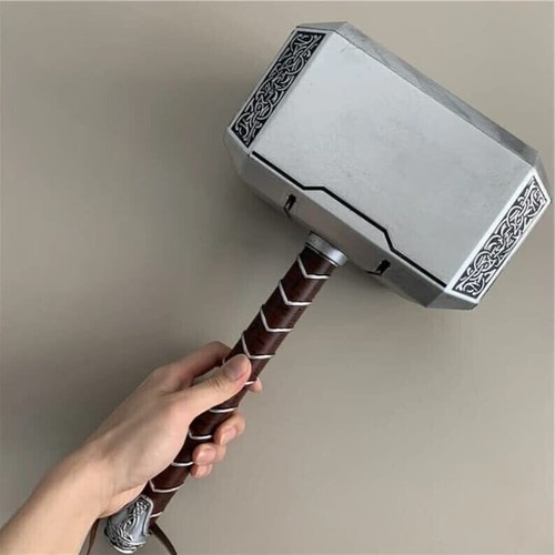 1:1 Solid Avengers Thor Hammer Replica Cosplay Mjolnir Prop Collector Halloween - Picture 3 of 4