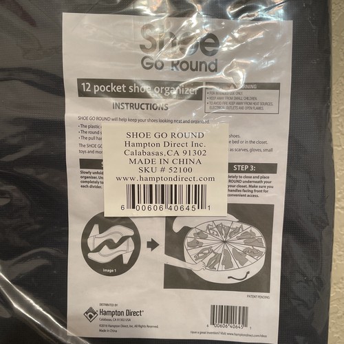 Hampton Shoe Go Round Organizer Space Saver 12 Pocket Storage Travel New - Bild 3 von 4