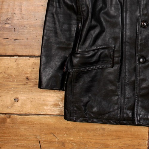 Chaqueta de Cuero Schott Vintage XL 90s Abrigo de Coche Un Pecho Hecho en EE. UU. Negro - Imagen 7 de 8