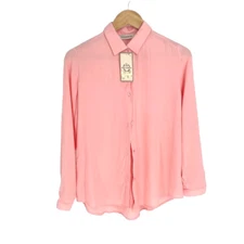 Polo Bonetta Womens Collared Long Sleeves Button Down Shirt Pink Size 36 Small N