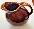 Vintage Hull Glazed Brown Drip Pottery Pitcher