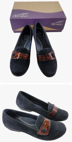 Dansko Olena Shoes Wmn 39 US 8.5 9.0 Black Suede Loafers Slip On Flats Tortoise - Bild 1 von 14