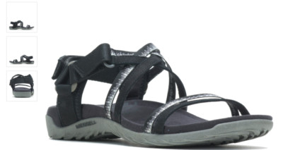 Merrell Terran 3 Cush Lattice Black Strappy Sandal Women's sizes 5-12/NEW!!!