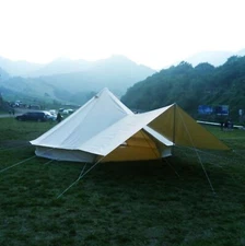 Glamping Cotton Canvas Bell Tent 6M Waterproof Awning Camping Tent 4-Season Yurt