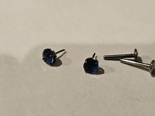 Titanium Gemstone Stud Earrings