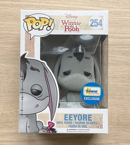 Funko Pop Disney Winnie The Pooh Eeyore Flocked #254 + Free Protector