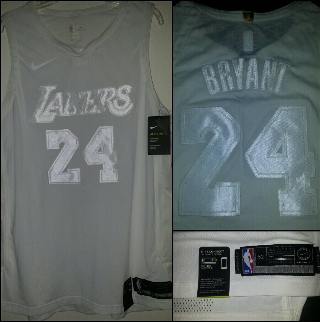 Rare NWT KOBE BRYANT All-White LA LAKERS 24 Jersey NIKE Swag Gift