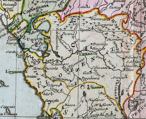 1766 Brion Map Central Italy Florence Rome Pisa Vatican Sienna Tuscany Ravenna - Picture 5 of 5