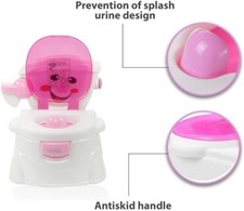 Pink Kids Toilet Potty Trainer Training Seat with Splash Guard 