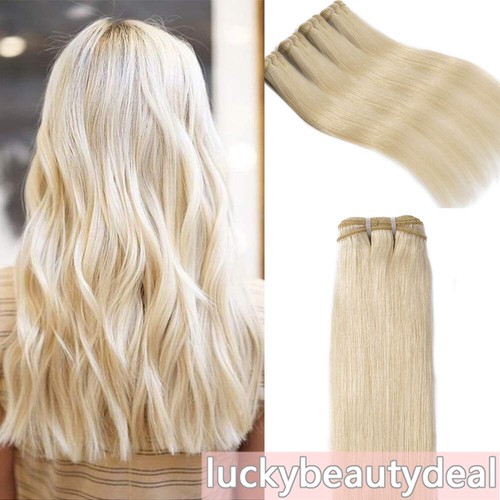 Sew in Weft Human Hair Extensions Double Weave Real Human Hair Bundles Straight - Picture 62 of 94