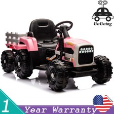 12V Ride On Tractor w/ Remote Control  Bluetooth Kids Toy 3-Speed Aged 3-6