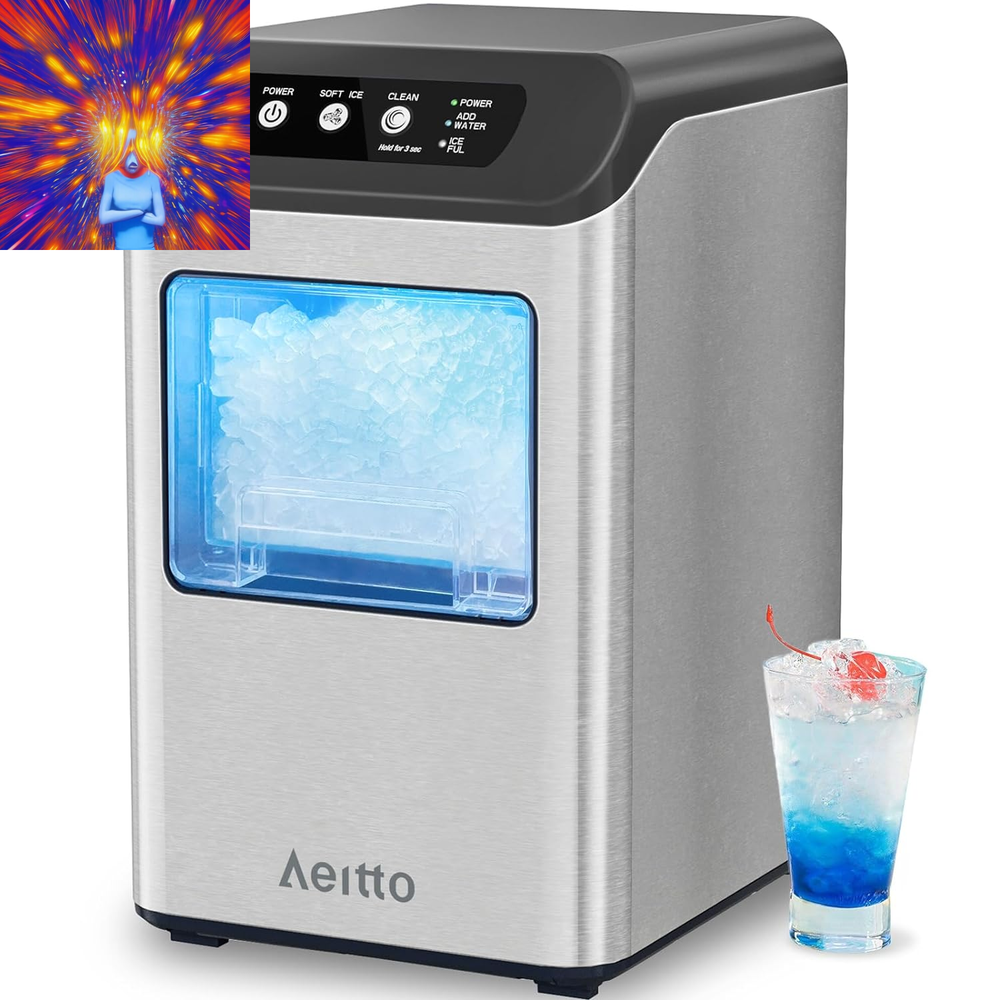 Nugget Ice Maker Countertop, 55 Lbs/Day, Chewable Ice Maker, Rapid Ice Release i