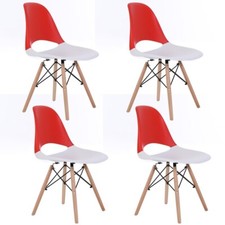Simple Dining Chairs Set of 4 with Beech Leg Enhance Armless Lounge Chair