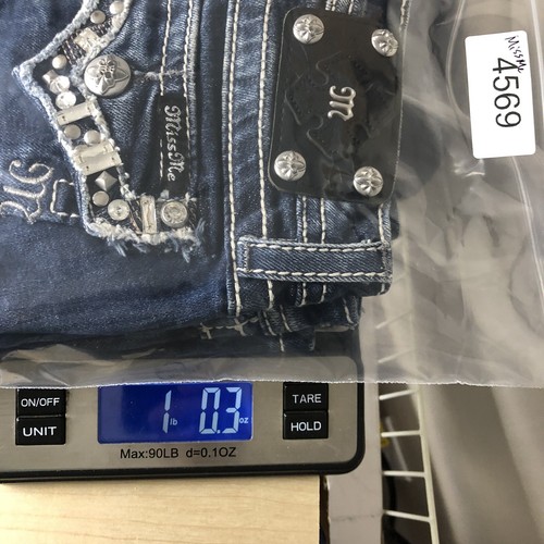 Miss Me Denim Shorts GIRL 12 Embellished Whiskering Bermuda Flap Pocket JK5755M6 - Picture 16 of 16