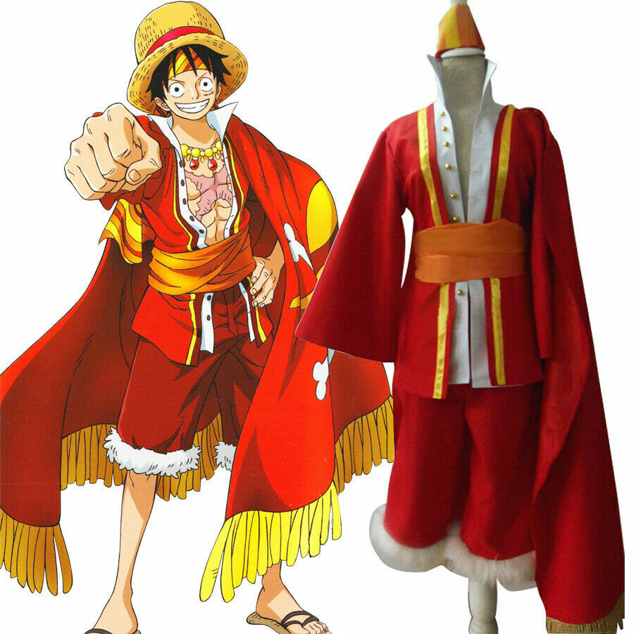 One Piece Monkey D. Luffy Animation 15th Anniversary Outfit Cosplay Costume  #