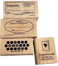 Stampin Up "I Did It" 2006 Rubber Wood Stamps Set Of 4 For Crafting  Card Maki