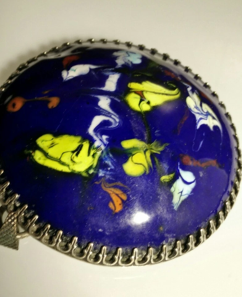 Ciondolo Smalto Multicolore Antico 6 CM Da Diametro - Immagine 4 di 4