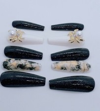 Spider Nails Black Nails Spooky Nails Gold Nails Marble Nails Spider Woman Nails