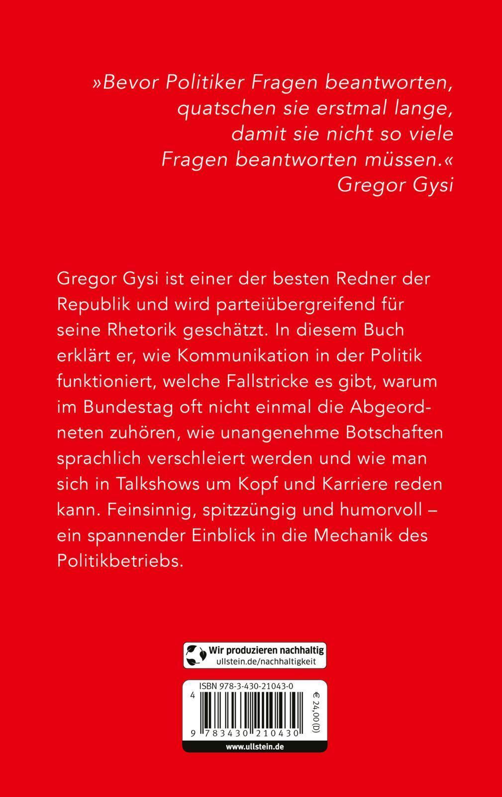 Thumbnail - Gregor Gysi | Was Politiker Nicht Sagen | Buch | Deutsch (2022) | 272