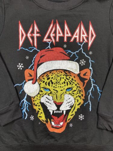 Def Leppard Mens Pullover Sweatshirt Size Medium Black Casual Concert Shirt - Picture 2 of 7