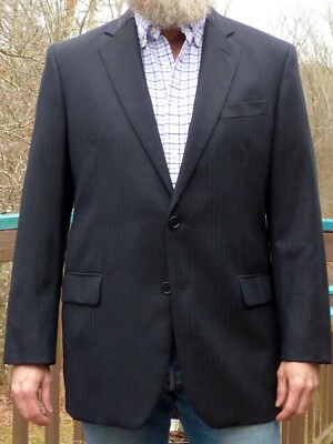 Brooks Brothers Navy Herringbone 1818 Madison Blazer Jacket 42 R