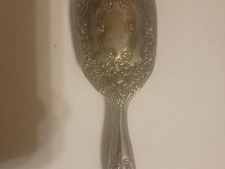 Vintage Silver Plate Heavy Hair Brush Dresser Vanity, Wonderful For Collection
