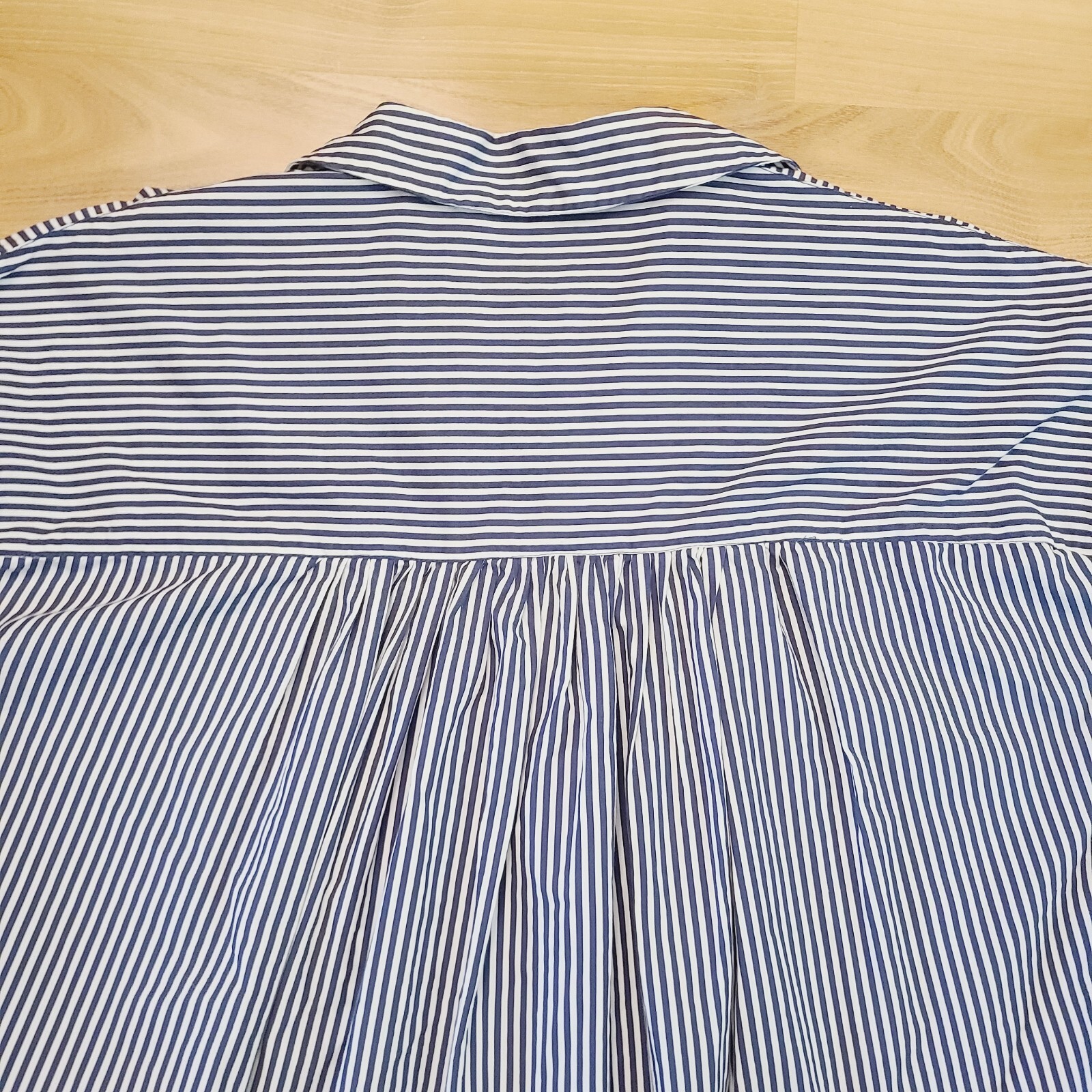 Zara Blouse Medium Basic Collection Navy White St… - image 9