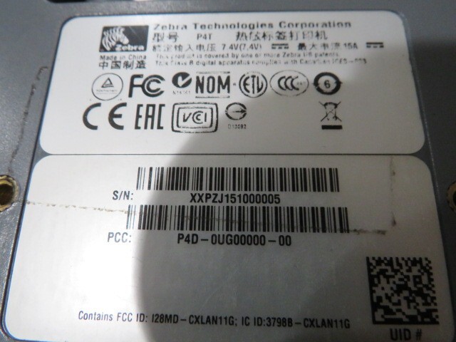 Zebra P4T P4D-0UG00000 Portable Thermal Barcode Printer WIFI