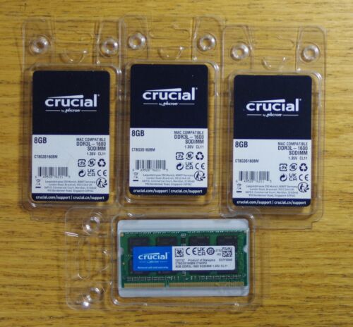 NEW - 32GB 4x8GB Crucial CT8G3S160BM PC3-12800 Laptop Memory