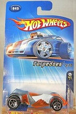 2005 Hot Wheels #45 First Editions-Torpedoes 5/10 BLASTOUS White-Orange w/5Spoke