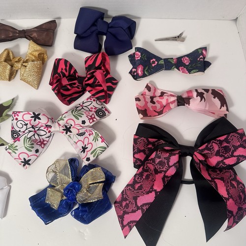 Girls Handmade 13 Hair Bows Lot - Picture 3 of 3