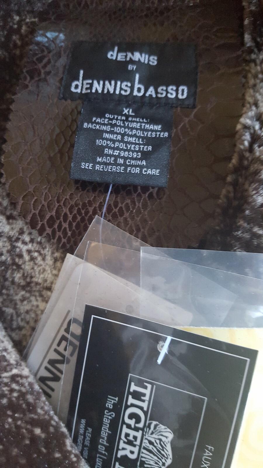 DENNIS BY DENNIS BASSO CHOCOLATE BROWN FAUX SHEARLING COAT JACKET SIZE XL - NWT