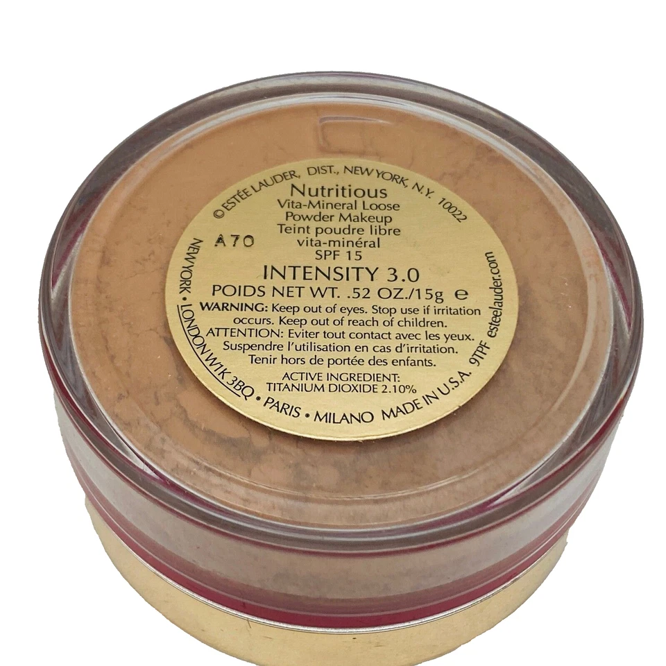 Maquillaje en polvo suelto Estee Lauder Nutritious Vita-Mineral #Intensidad 3.0 Nuevo con caja Foto 4 de 4