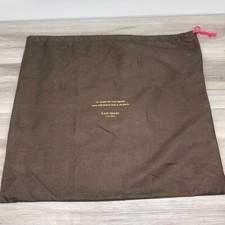 Kate Spade NY Brown Purse Dust Bag Cover w/ Pink Drawstring Closure Large 17x19
