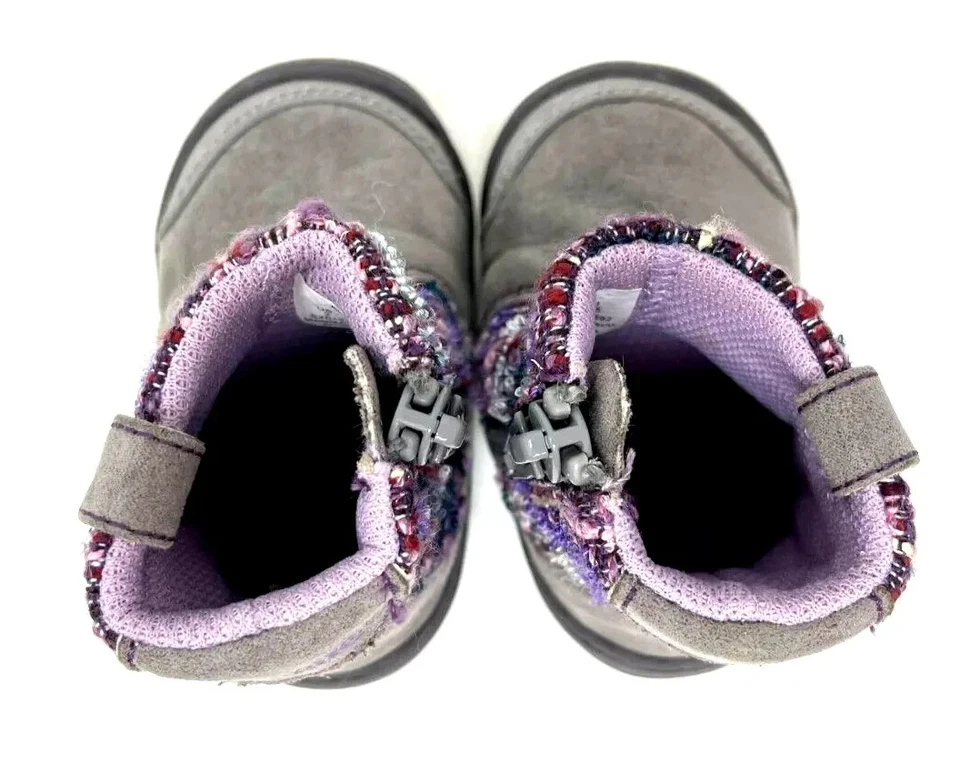 Botines Stride Rite Adora con cremallera gris/púrpura para niña pequeña talla: 3 142C Foto 4 de 4